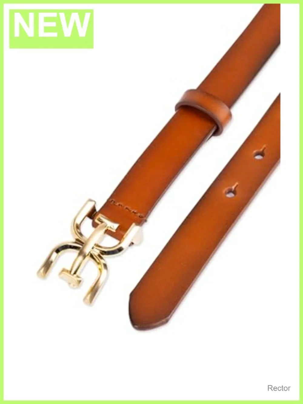 Slim Trouser Belt with Logo Buckle, 3/4 inch Strap
